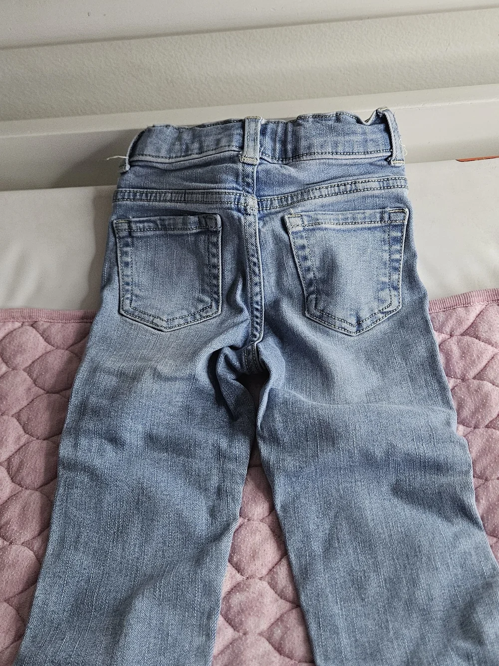 Light Blue Little Girls Moto-Style Jeans